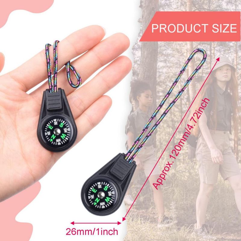 Kit de 10 brújulas mini de 20 mm para llavero LongSLong