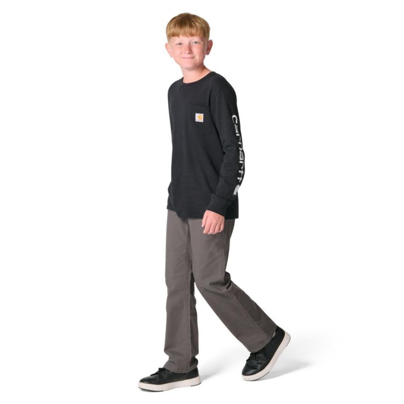 Pantalones de lona Carhartt 10 gris asfalto para niños