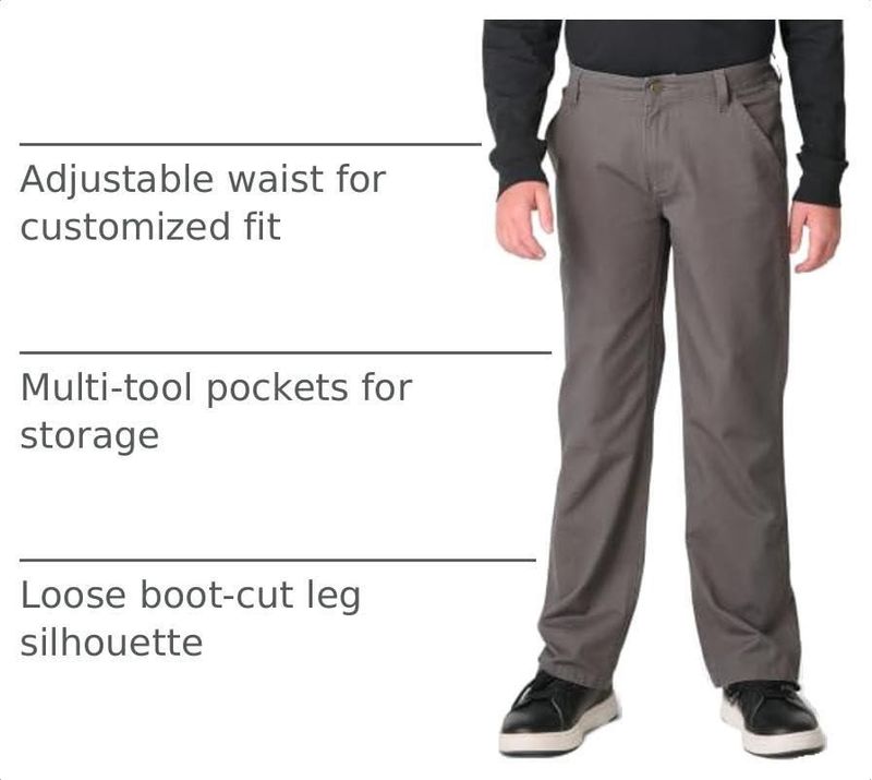 Pantalones de lona Carhartt 10 gris asfalto para niños