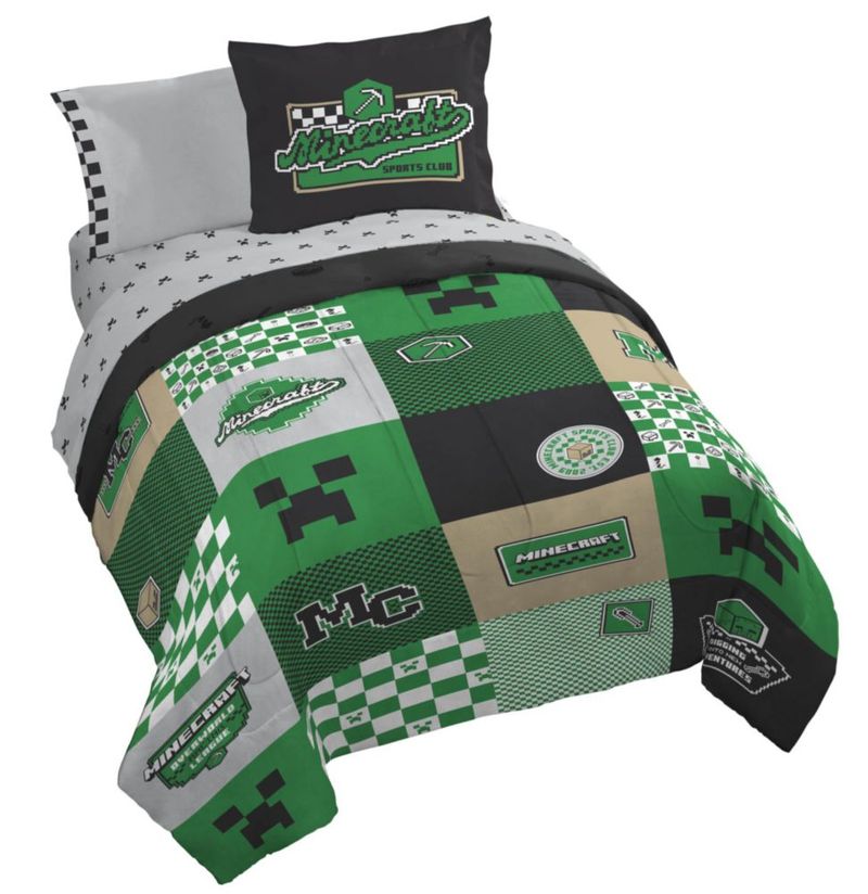 Juego de cama Jay Franco Queen Minecraft Creeper 7 piezas