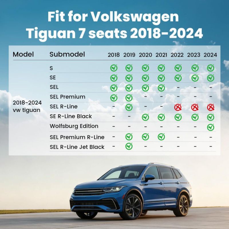Forro de carga LASFIT para VW Tiguan 2018-2024 (7 plazas)