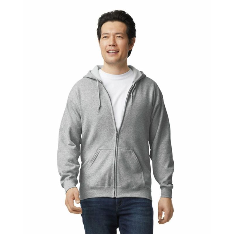 Sudadera con capucha Gildan Heavy Blend de cremallera completa talla XXL gris