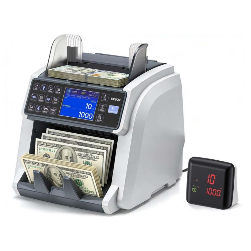 Contador de Billetes VEVOR Multi‑Moneda con Detección CIS/UV/IR