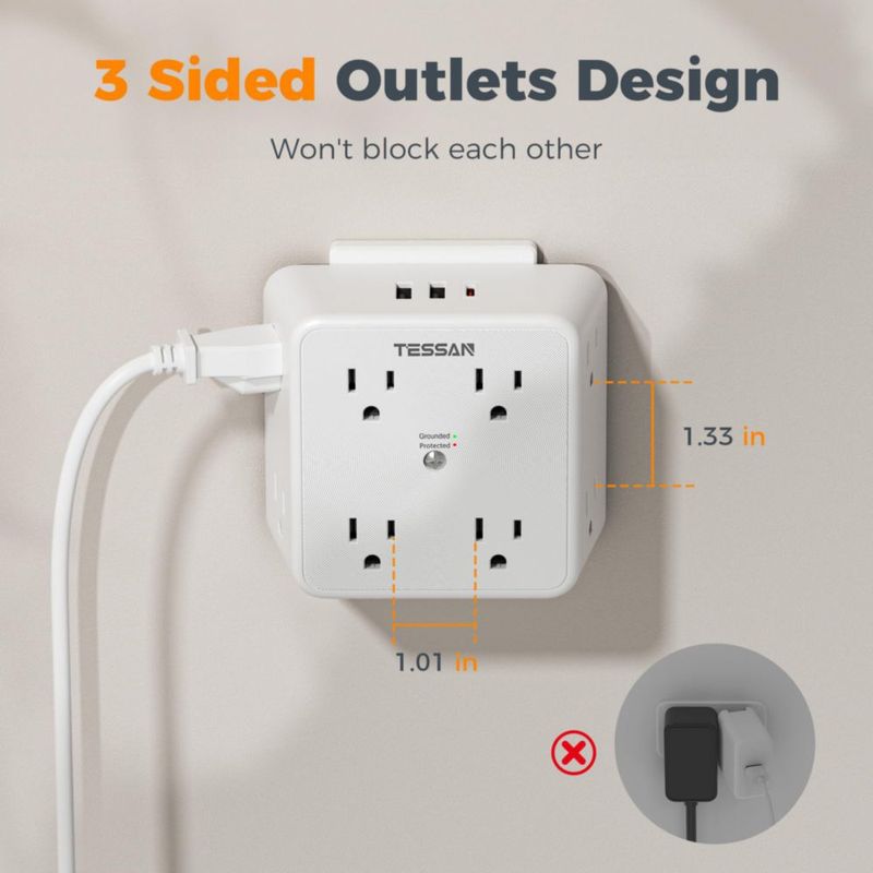 Regleta TESSAN 11 en 1 PD 20W USB‑C 1700J