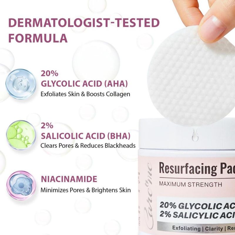 Las almohadillas exfoliantes me cuidan con ácido glicólico al 20% y ácido salicílico al 2%