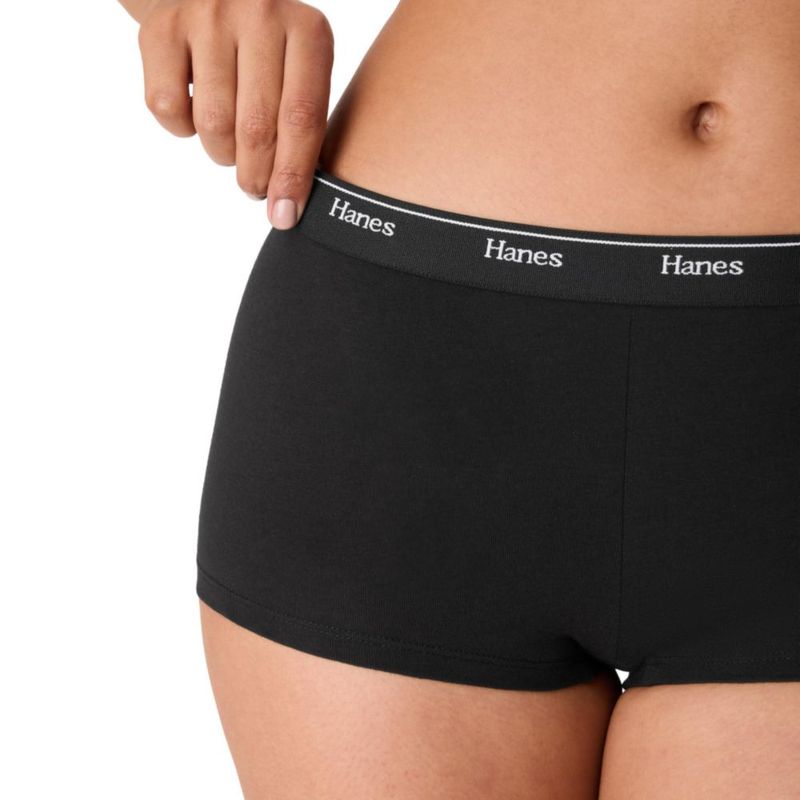 Braguitas Hanes Boy Short 5‑paquete algodón‑stretch