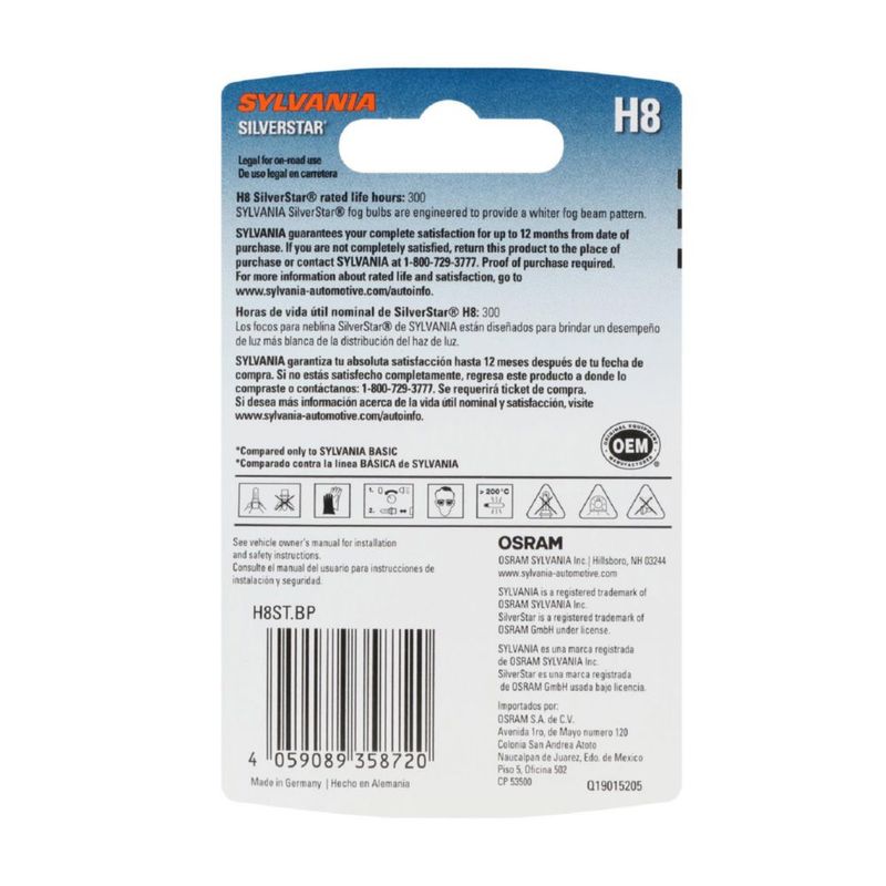 Bombilla de Faro SYLVANIA H8 SilverStar Halógeno (1 unidad)