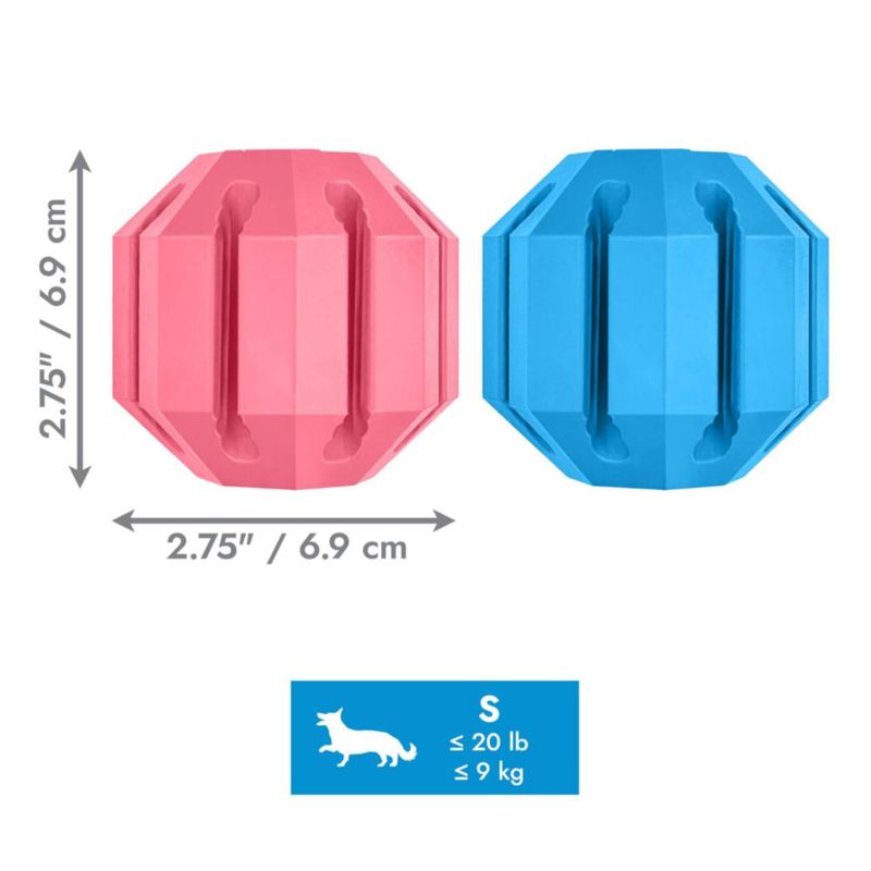 Pelota de actividad KONG para cachorros – Goma natural azul