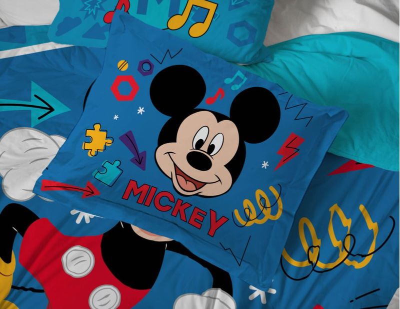 Juego de ropa de cama Jay Franco Queen Mickey Mouse azul – 7 piezas
