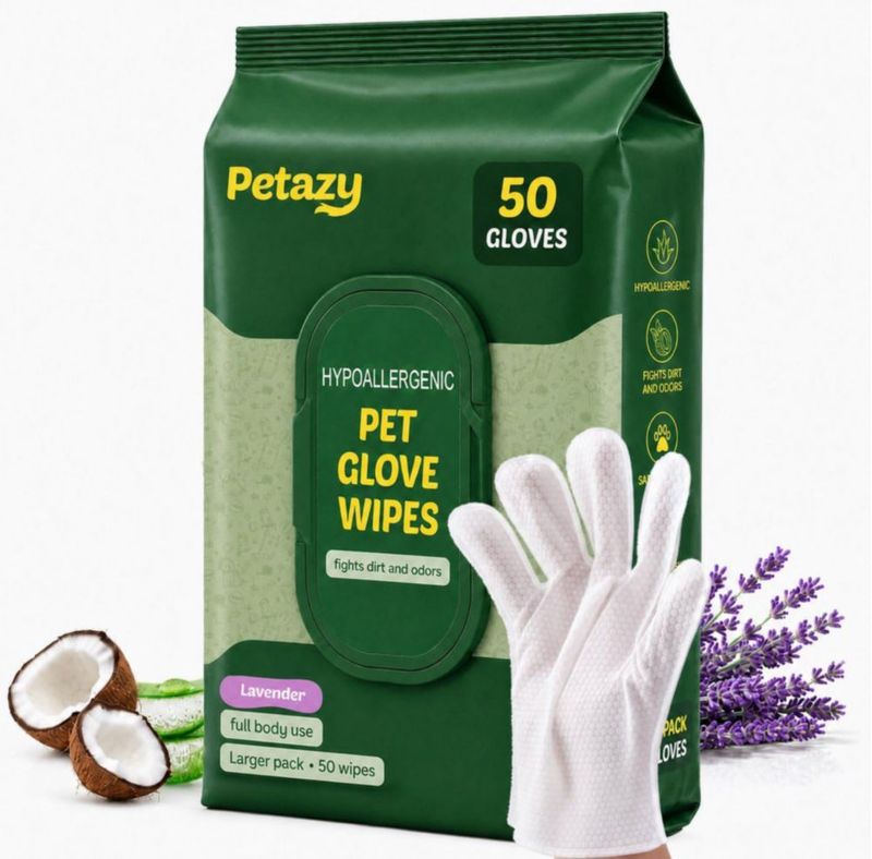 Guantes Toallitas Petazy para Perros y Gatos - Pack de 50