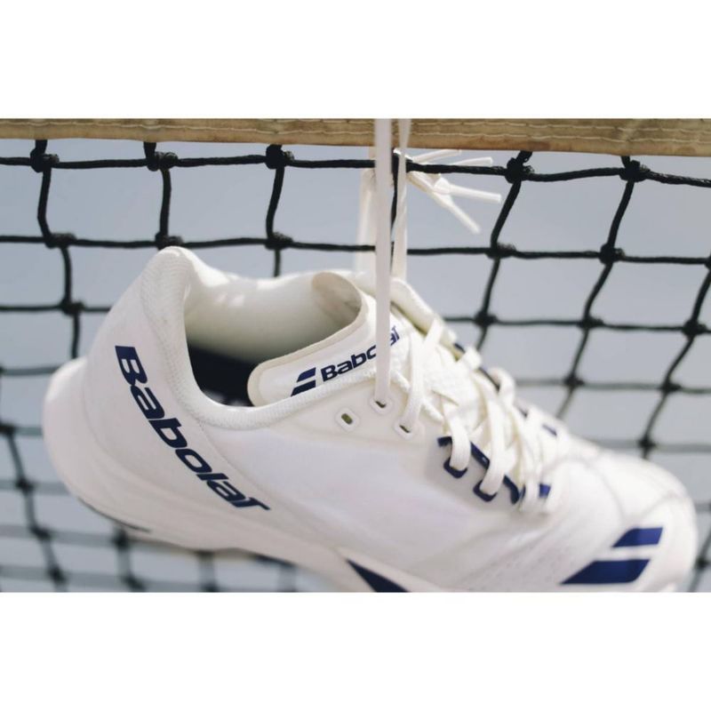 Zapatillas de tenis Babolat Jet Mach 4 Crema/Azul Oscuro US 10