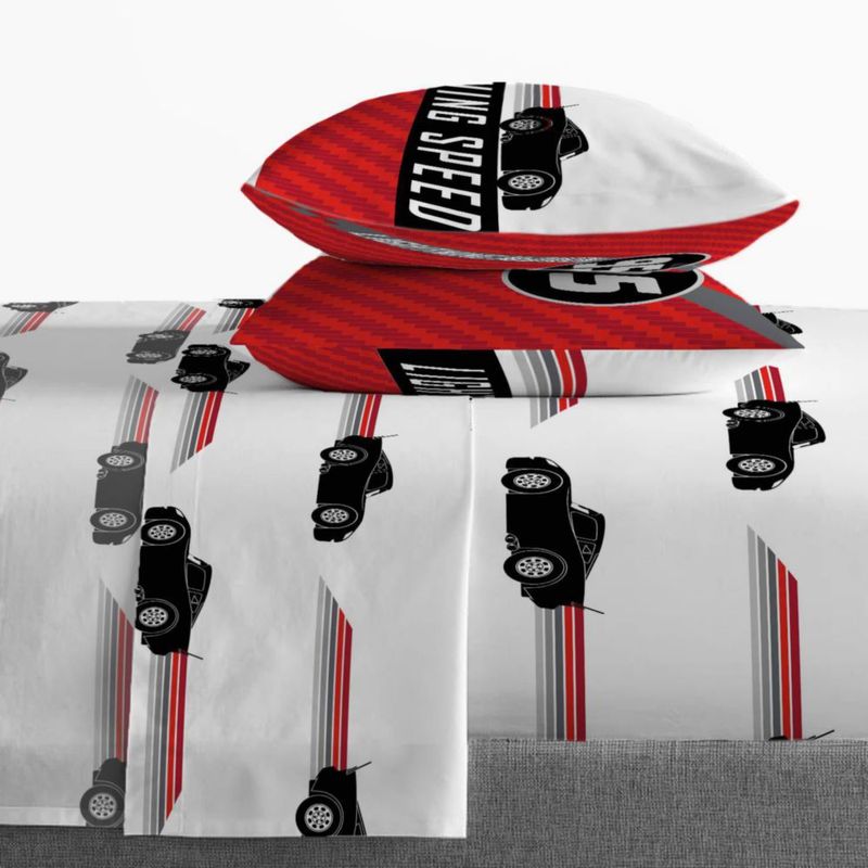 Juego de ropa de cama Jay Franco Full 7 piezas Gris Cars McQueen
