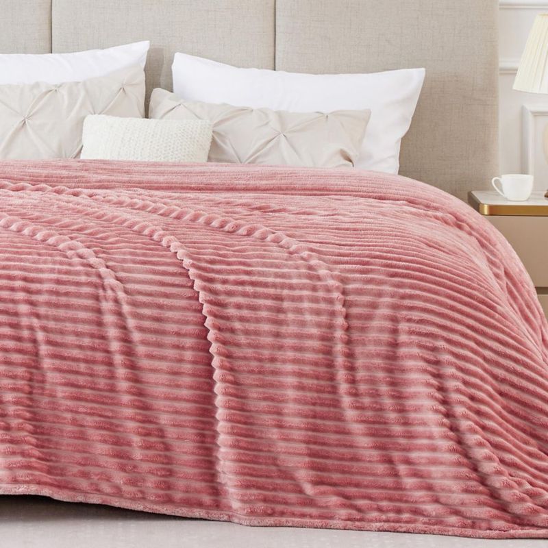 Manta BEDELITE King 274 × 229 cm Rosa 3D Acanalada
