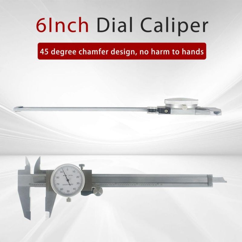 Calibrador de dial findmall 15 cm Acero inoxidable 0001 ″