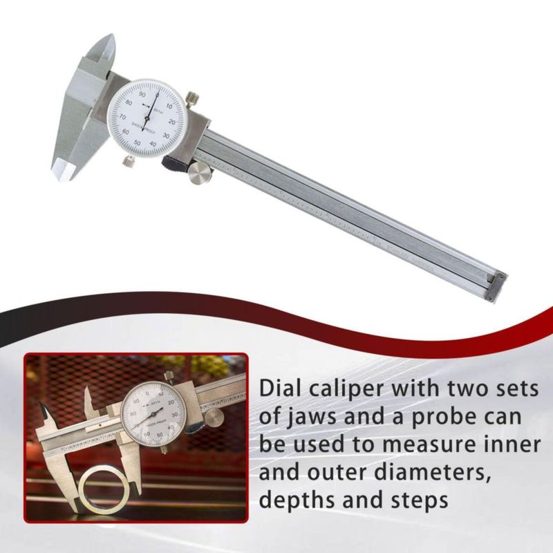 Calibrador de dial findmall 15 cm Acero inoxidable 0001 ″