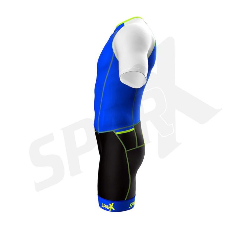 Traje Tri Sparx Elite Aerosuit M Azul de Manga Corta