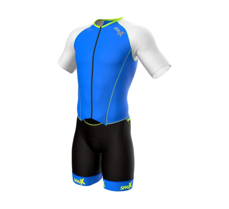 Traje Tri Sparx Elite Aerosuit M Azul de Manga Corta