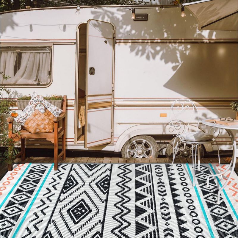 Alfombra para patio Kalafun 122x183 cm impermeable reversible