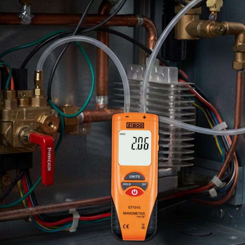 Manómetro ZIBOO ET1015 ±100 PSI Doble Puerto LCD