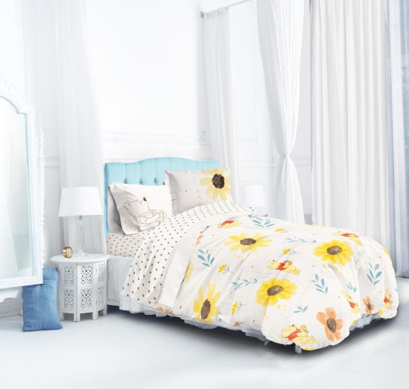 Juego de ropa de cama Jay Franco Twin de 5 piezas Winnie Pooh Beige