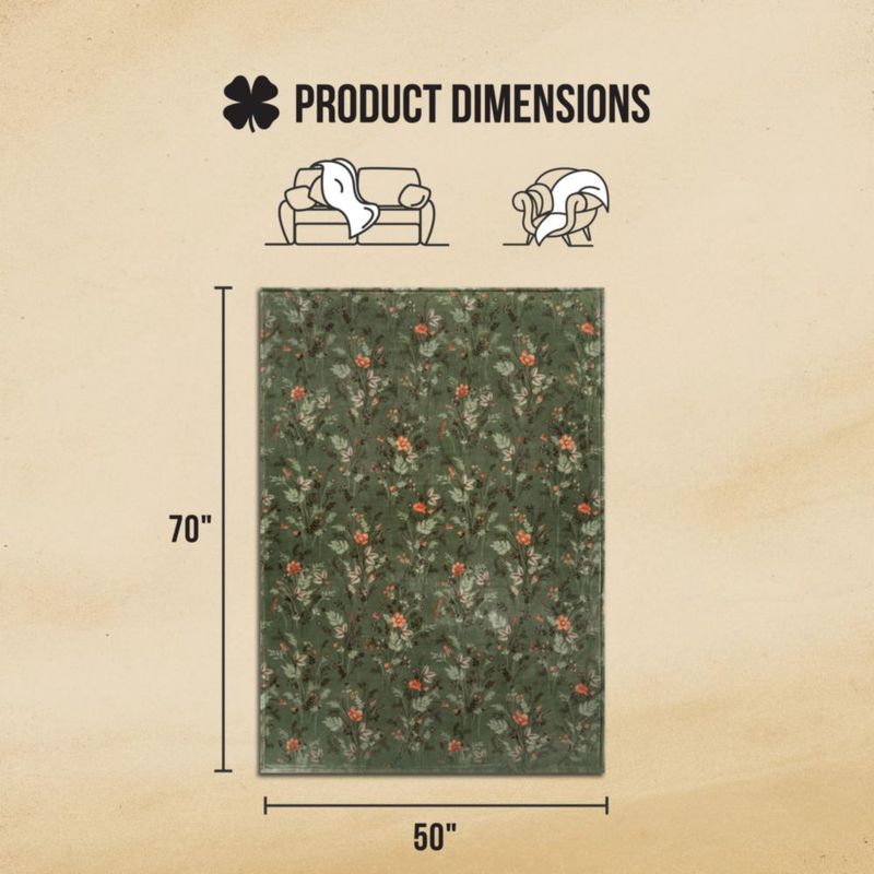 Manta Lucky Brand 127 cm x 178 cm con diseño floral de microfibra