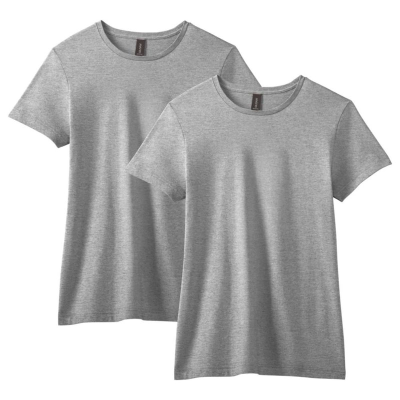 Camiseta Gildan G64000L Gris Deportivo 2‑Pack talla S