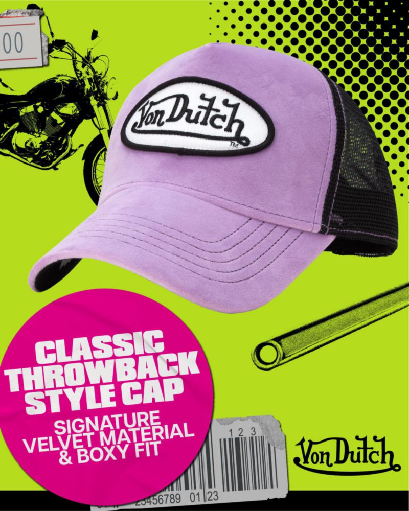 Gorra camionero Von Dutch de terciopelo snapback unisex