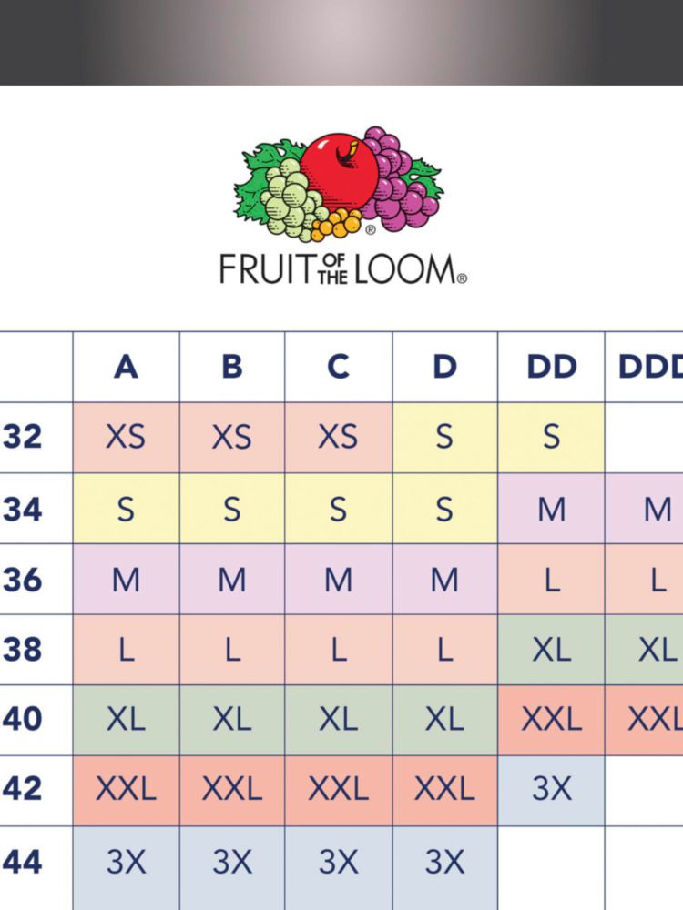 Sujetador Fruit of the Loom 36 Morado/Gris/Lila Pack de 3