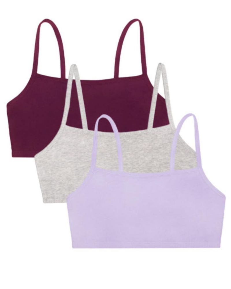 Sujetador Fruit of the Loom 36 Morado/Gris/Lila Pack de 3