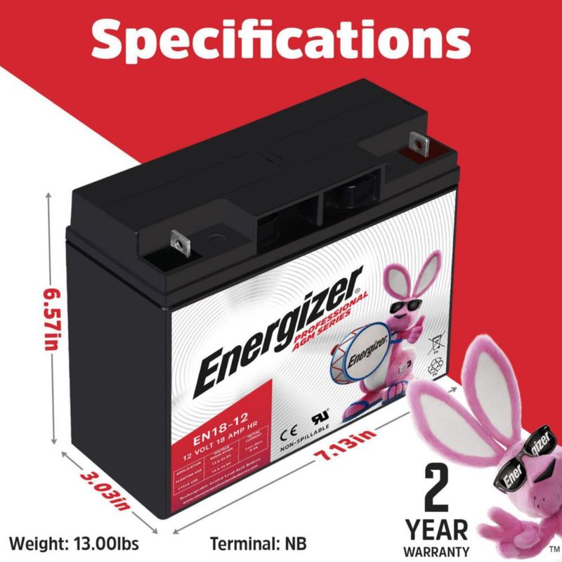 Batería Energizer EN18-12 12V 18Ah AGM (2 unidades)
