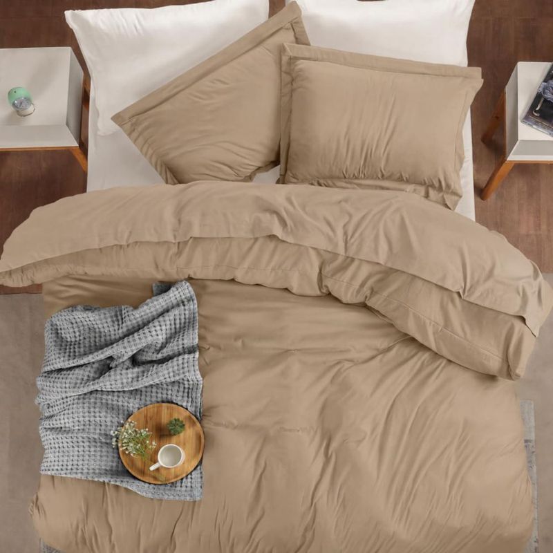 Juego de 3 piezas: funda de edredón King color arena de Utopia Bedding