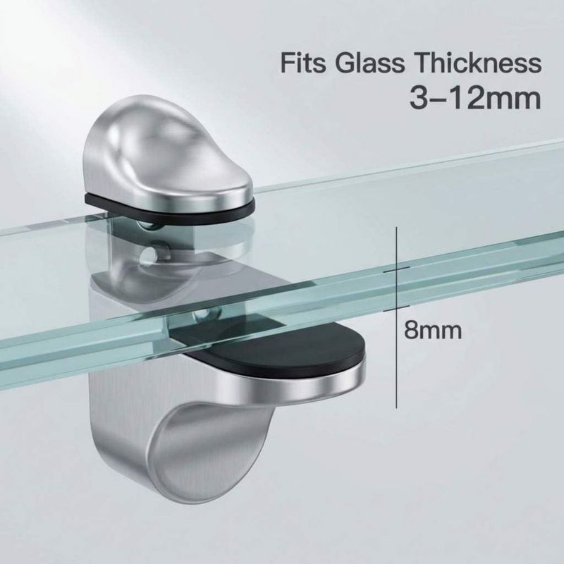 Soporte para estante de vidrio QWORK paquete de 16 cromo 5 cm