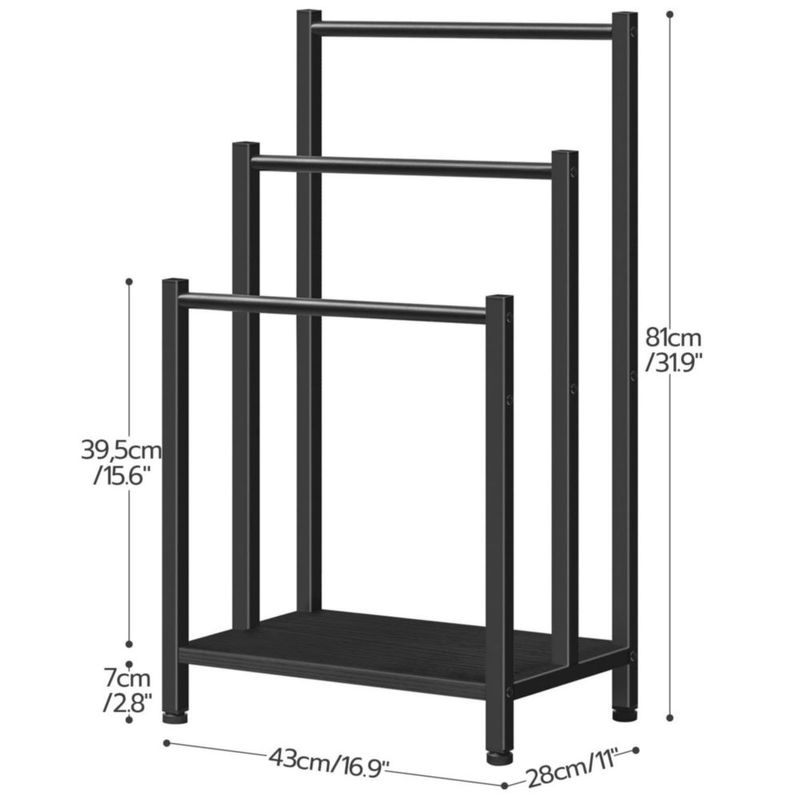 Porta toallas HOOBRO 43 cm x 28 cm x 81 cm negro