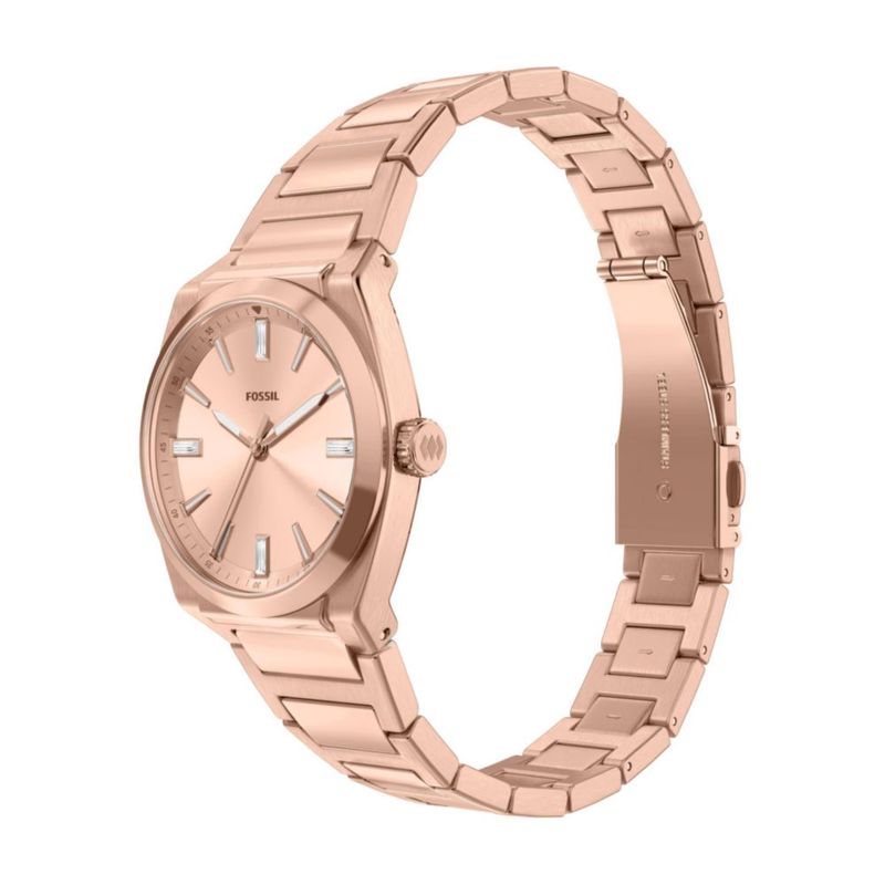 Reloj Fossil Everett Tono Rosa Oro Acero Inoxidable 27 mm