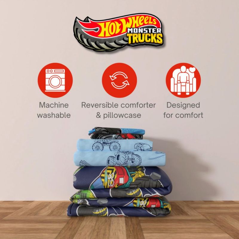 Juego de ropa de cama Franco Full 7 piezas Monster Trucks Hot Wheels