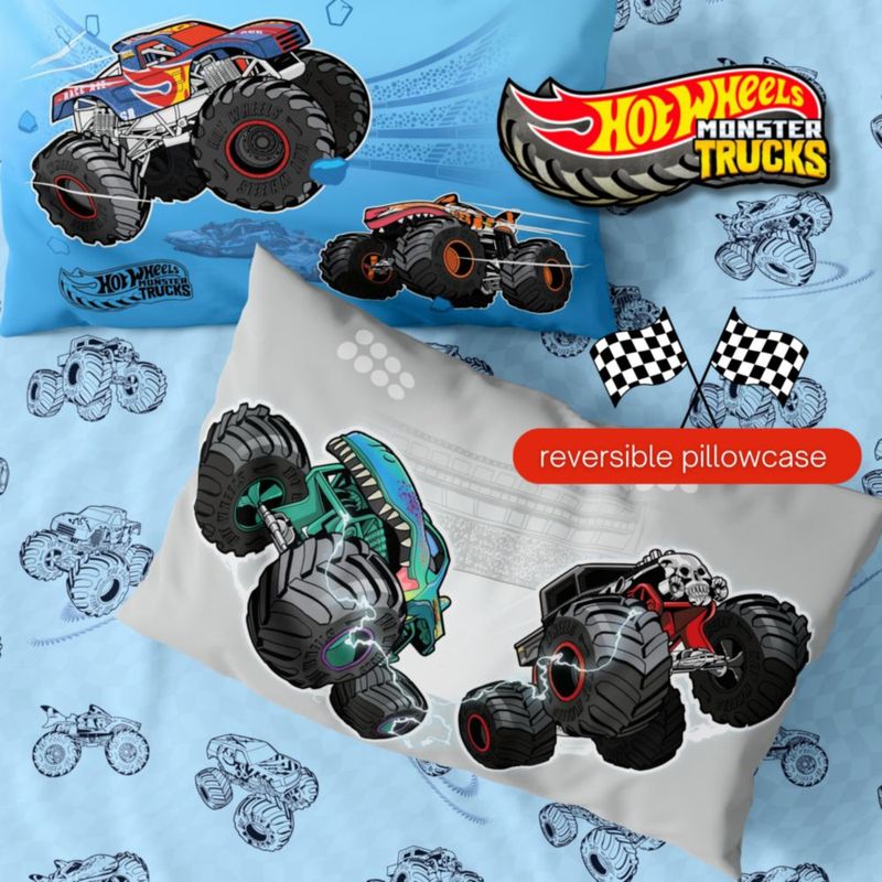 Juego de ropa de cama Franco Full 7 piezas Monster Trucks Hot Wheels