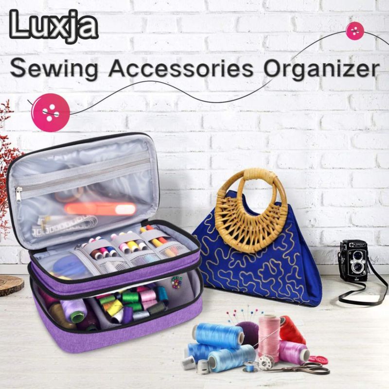 Organizador de costura LUXJA de 23 cm color púrpura de doble capa