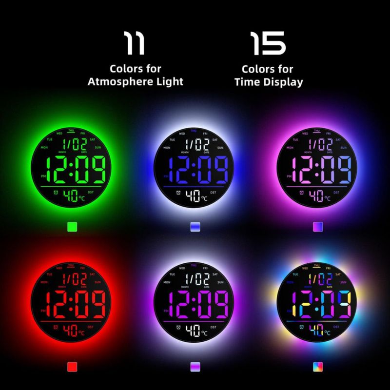 Reloj EASYERA 25 cm RGB con control remoto