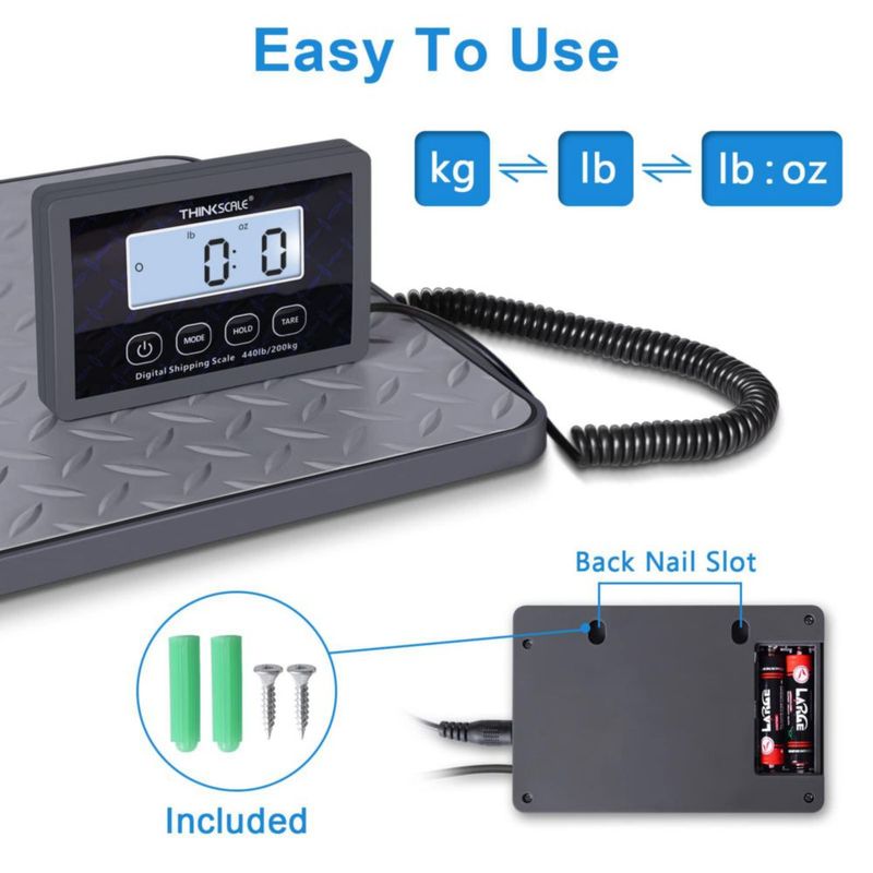 Balanza digital THINKSCALE 200 kg 1 oz para correo y equipaje