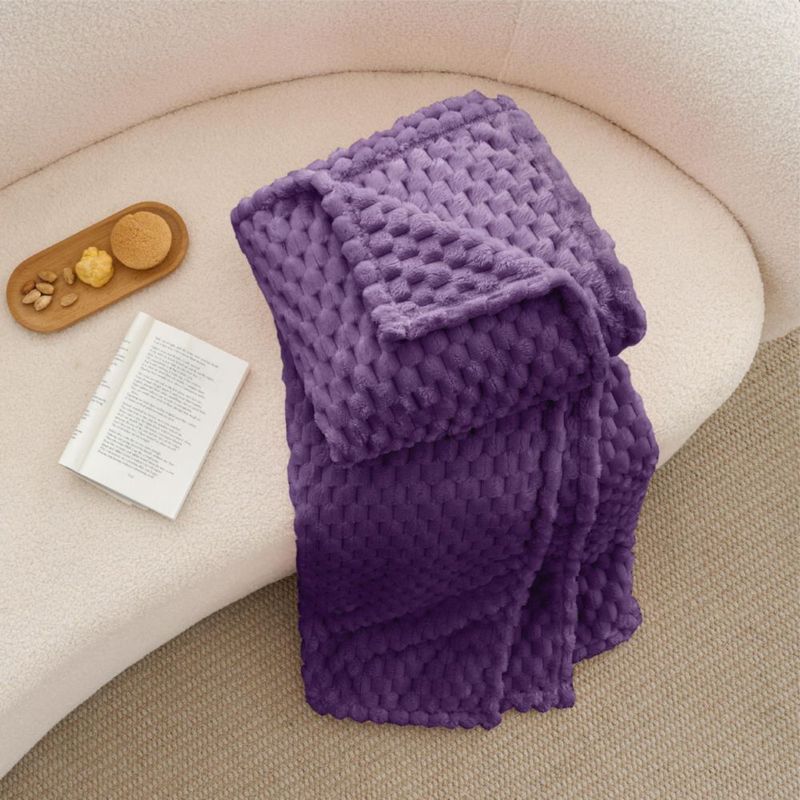Manta BEDELITE 152x152 cm Morada Suave de Forro Polar