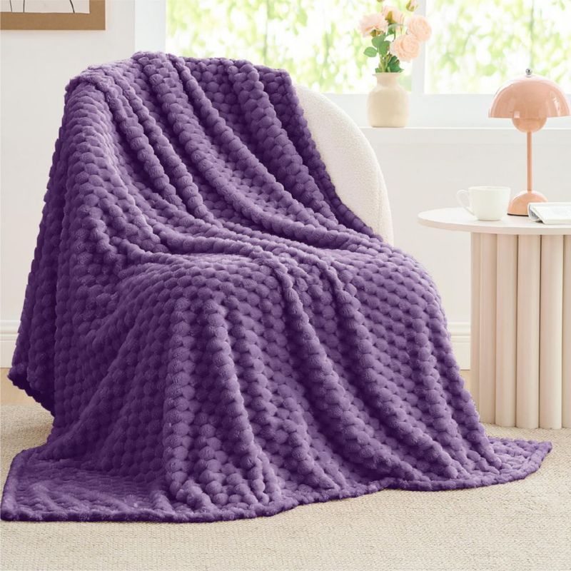 Manta BEDELITE 152x152 cm Morada Suave de Forro Polar