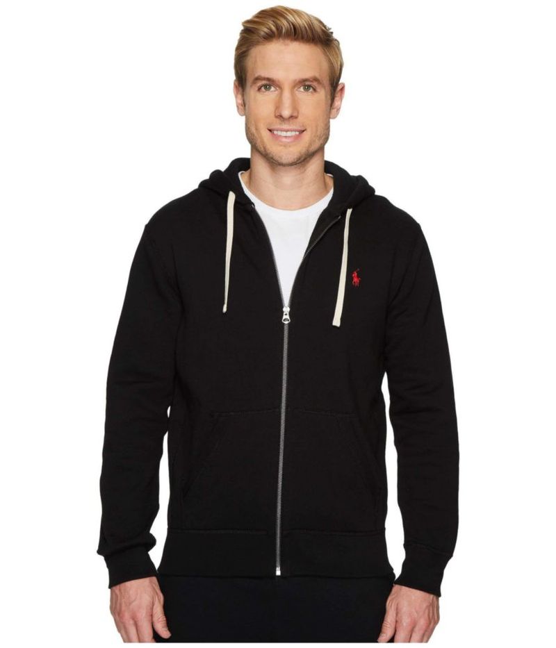 Sudadera POLO RALPH LAUREN XL Negra de Forro Polar con Cremallera