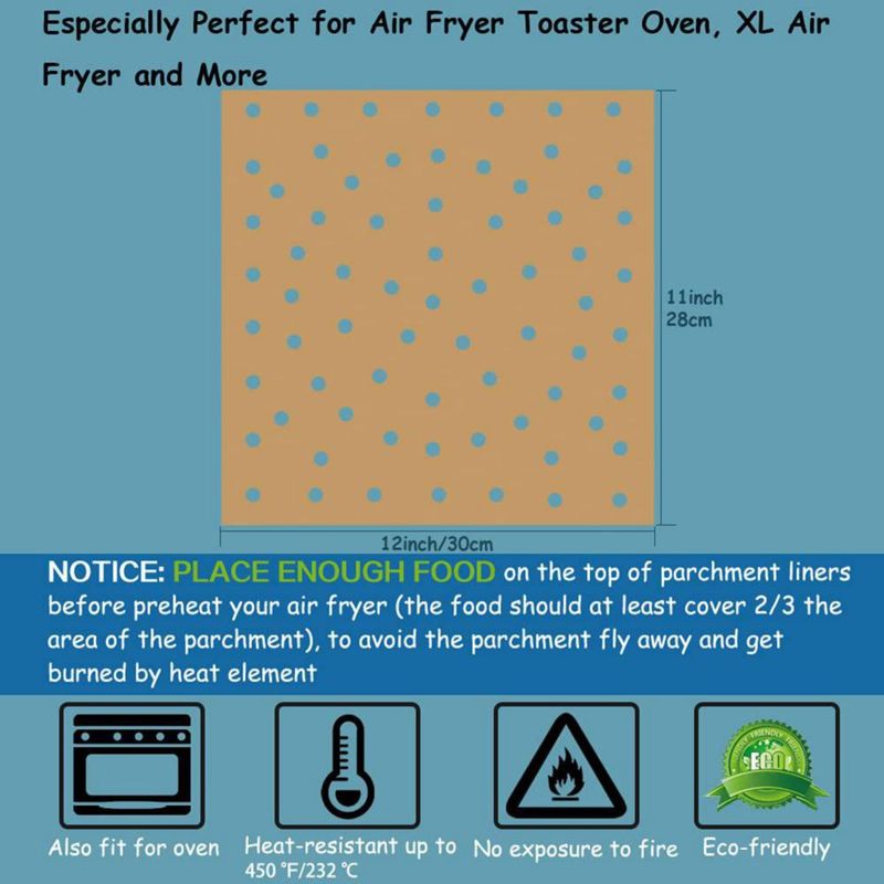 Papel pergamino BYKITCHEN 28 × 30 cm (100 unidades) sin blanquear