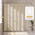 Cortina de Ducha Boho Farmhouse AmazerBath 183 cm Beige con Borlas