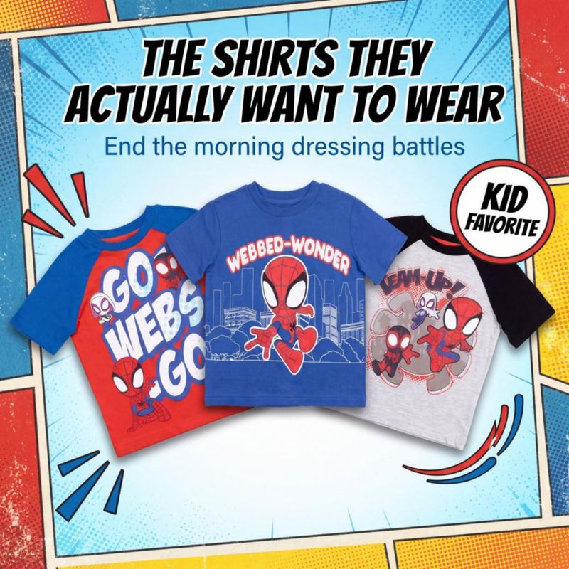 Camiseta Marvel Spidey Pack de 4 (talla 3T) para niños