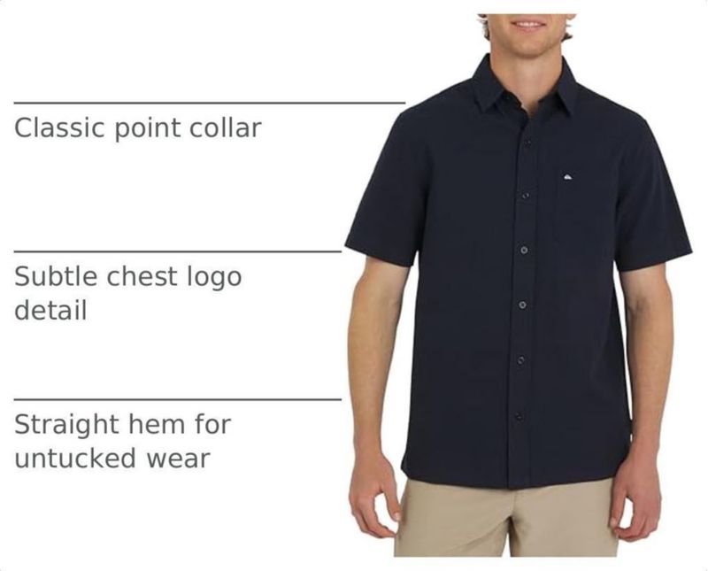 Camisa Quiksilver Corte Regular Seersucker Eclipse Talla Grande