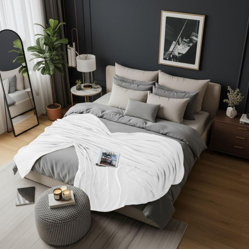 Manta Utopia Bedding Queen 229 × 229 cm Blanca con Tejido Waffle
