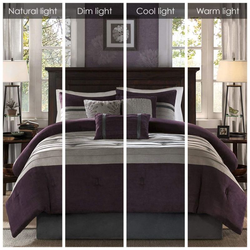 Juego de cama Madison Park Queen 229 × 229 cm 7 piezas color morado