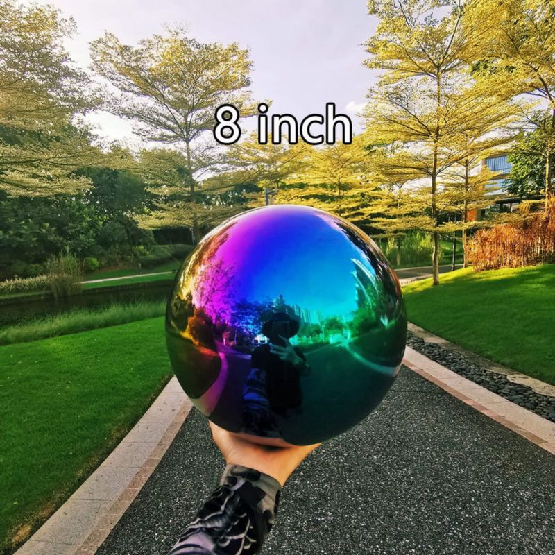 Escultura Pangmao 20 cm Esfera de Espejo Arcoíris Brillante