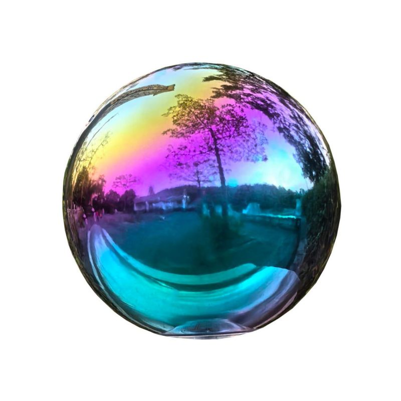 Escultura Pangmao 20 cm Esfera de Espejo Arcoíris Brillante